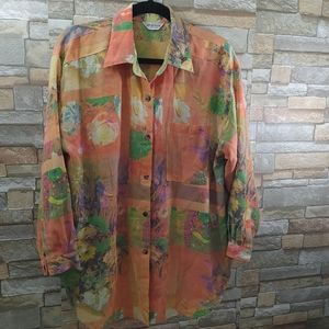 Prince Floral Long Sleeve Blouse L/XL